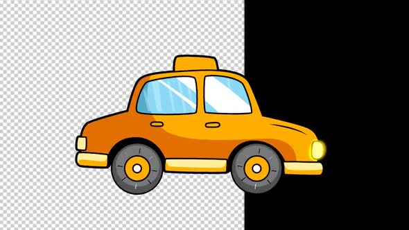 Taxi Cartoon Car 4K