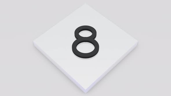 10 seconds countdown timer on white romb and white background