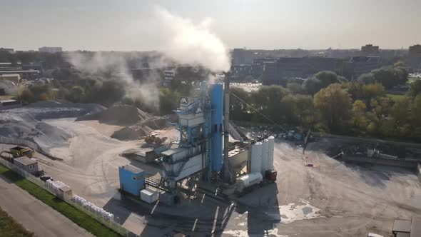 Industrial factory aerial view