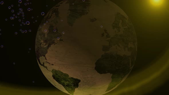 Earth Planet In A Yellow Color Sunrise Space 3d Ultra Realistic Background