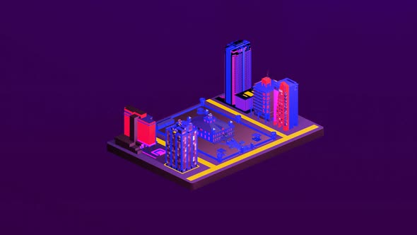 Isometric castle in the middle of the city