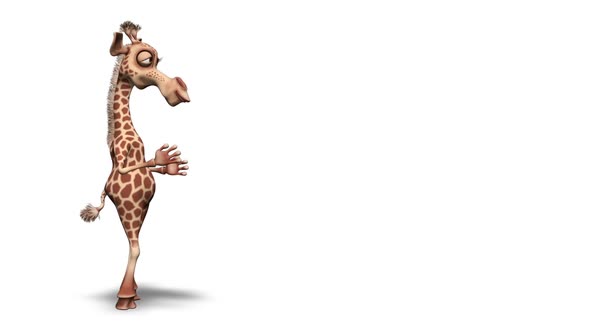 Cartoon 3D Giraffe Ads  Looped on White