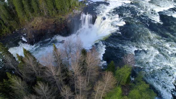 Ristafallet Waterfall in the Western Part of Jamtland