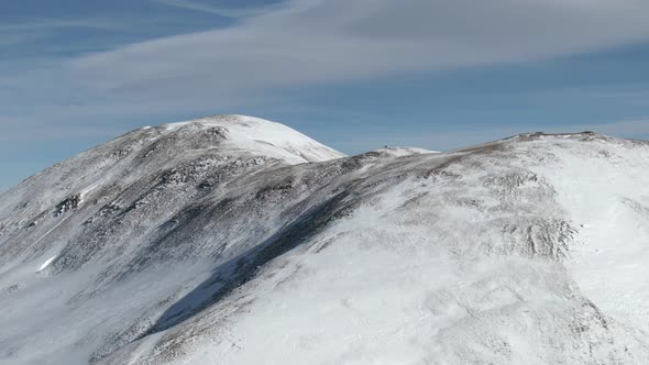 Aerial views of mountain peaks from Loveland Pass, Colorado