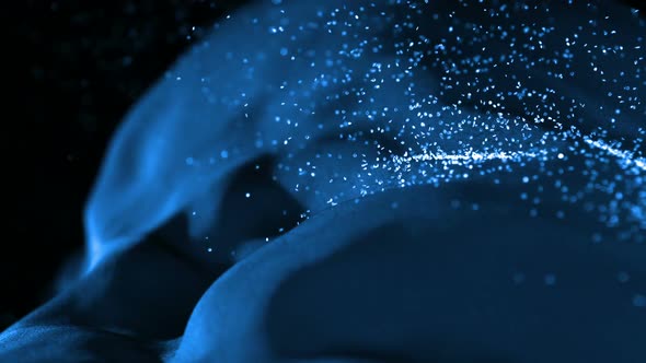 Blue fabric with glitter, Slow Motion alt