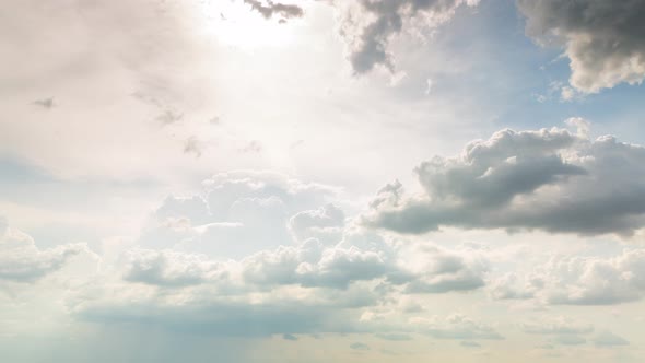 Large And Beautiful Clouds In The Sky, Timelapse, 4k