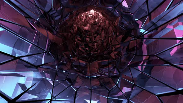 Abstract Scifi Futuristic Tunnel Seamless Flight Through Hyperspace