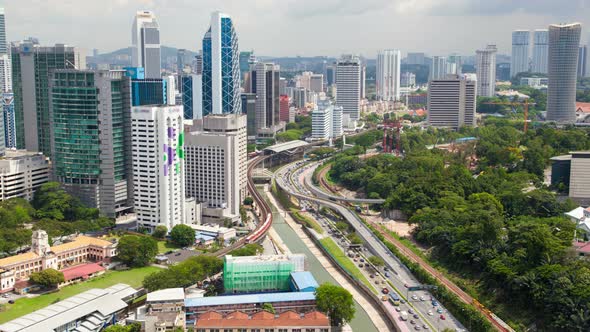  Skyline Day Traffic of Kuala Lumpur, Malaysia