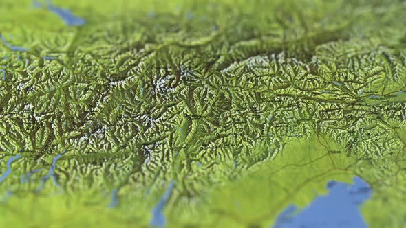 Alps On Paper Map, Slider Shot