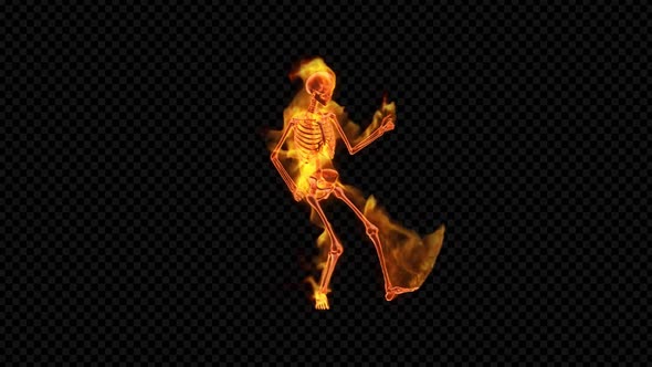 Fiery Skeleton Rock Guitar Dance