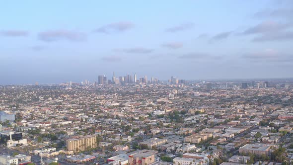 Aerial, city of Los Angeles, drone view