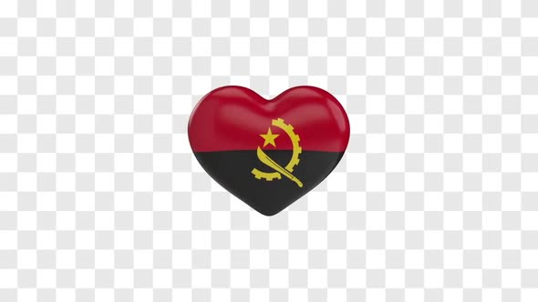 Angola Flag on a Rotating 3D Heart