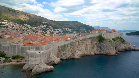 Historic wall of Dubrovnik Old Town, Croatia.