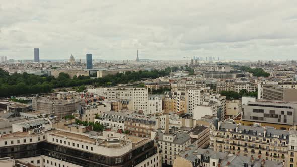 Horizontal Panning From a Drone a General View of the Historic Center of Paris