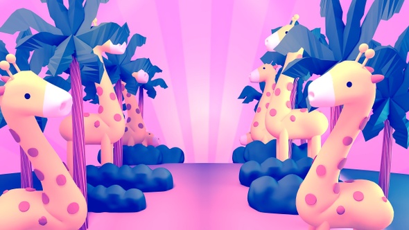 Cartoon Giraffe Jungle