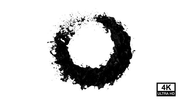 Black Paint Circle Splash 4K