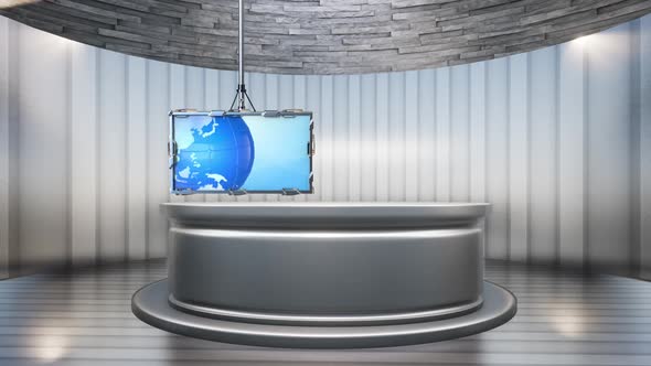 3D Virtual News Studio Background A50037