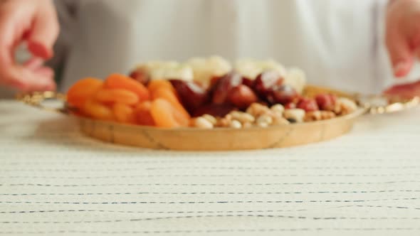 Dried Fruits Mix and Nuts Closeup