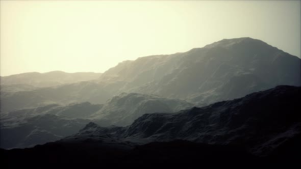 Landscape of the Dolomites Mountain Range Covered in the Fog