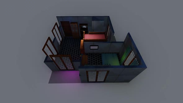 Isometric bedroom