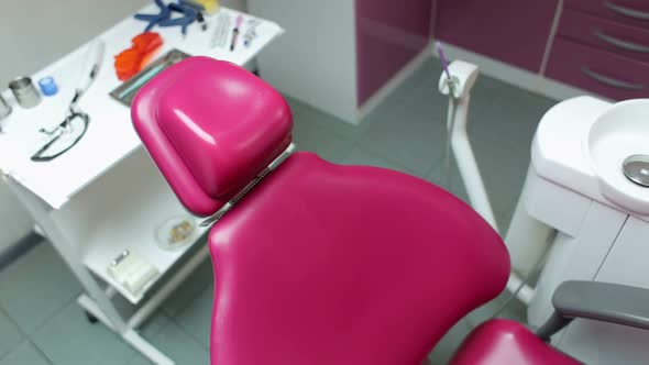 Dental Chair and Instruments in the Dental Office