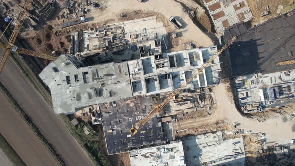 Drone Aerial Photography Over A Construction Site