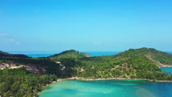 Koh Pha Ngan, Thailand, Aerial panorama of the Chaloklum Bay