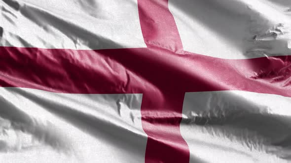 England textile flag waving on the wind. 10 seconds loop.