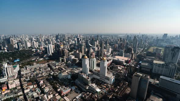 time lapse of Bangkok city downtown skyline of Thailand , Cityscape