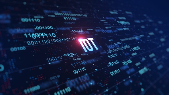 IOT Digital Binary Code Background