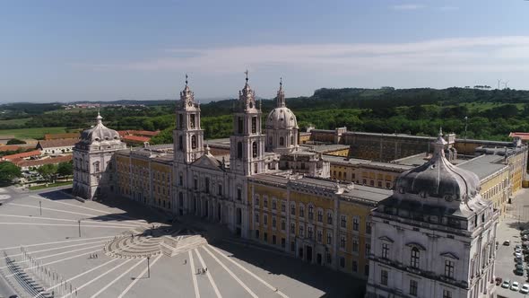 Facade of the Royal Palace in Marfa, Portugal