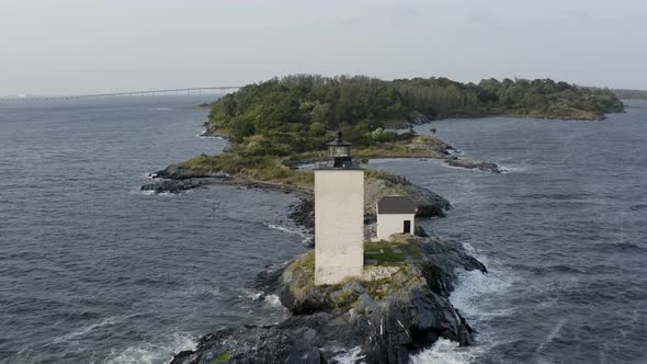 Rhode Island Lighthouse Aerial at Dutch Island