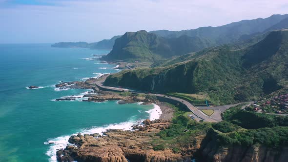 Nanya Rock, Coast sea at Jioufen, Taiwan.