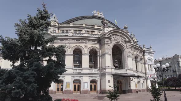 Kyiv. Ukraine: National Opera of Ukraine. Aerial View, Flat, Gray