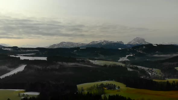 Drone Video of Mountains in Austria Winter