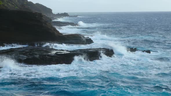 Ocean Waves Hawaii Shoreline Scenic