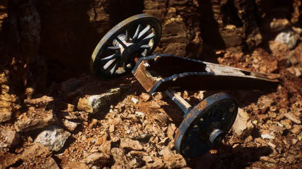 Ancient Historic Gun in the Stone Canyon