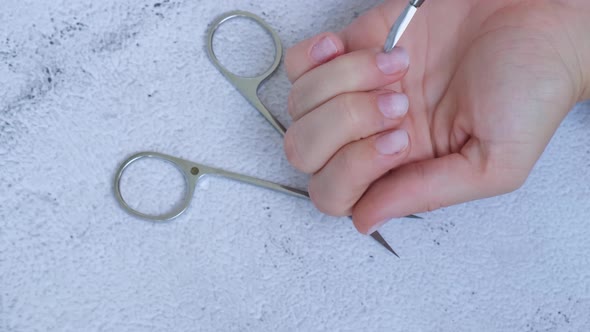 Female Hands Making Manicure