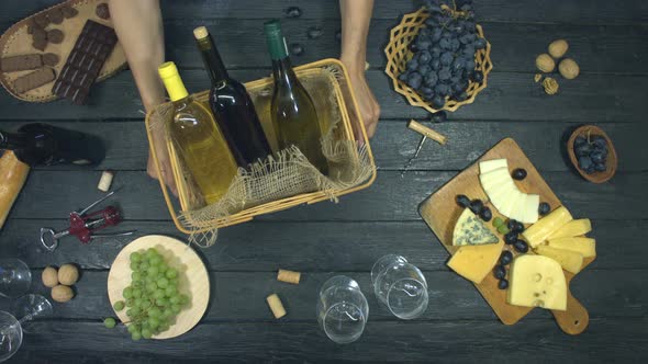 Red and White Wine on Exotic black Table