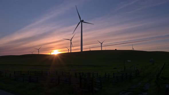 Wind Farm in the Sunset