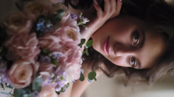 A Girl's Smile with Flowers