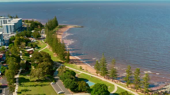 A foreshore or beach withing waves, Located in Brisbane, Australia.