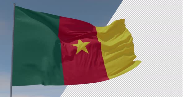flag Cameroon patriotism national freedom, seamless loop, alpha channel