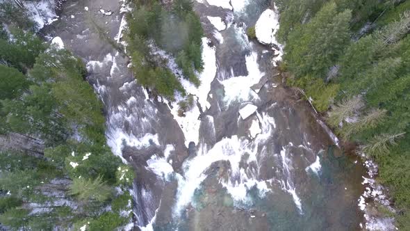 Aerial Winter View of Whitewater River in British Columbia Canada