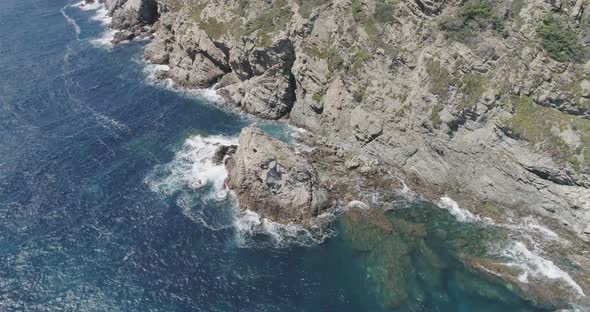 Aerial View of Iles d'Hyeres French Island on a Sunny Beautiful Day