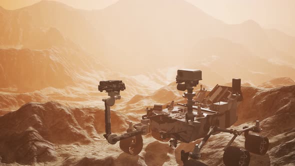 Curiosity Mars Rover Exploring the Surface of Red Planet