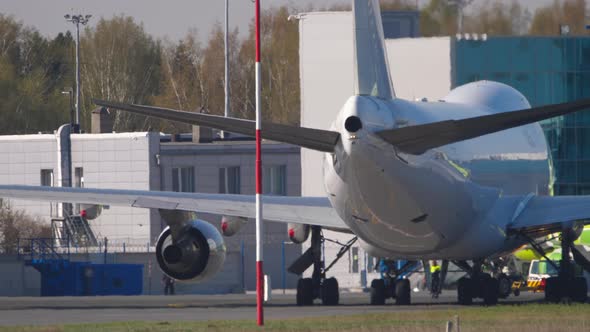 Big Plane Towing at Airport