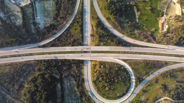 Overhead Aerial View of Highway