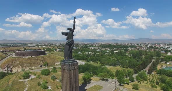 The Mother Armenia monumental statue  Gyumri, Armenia.