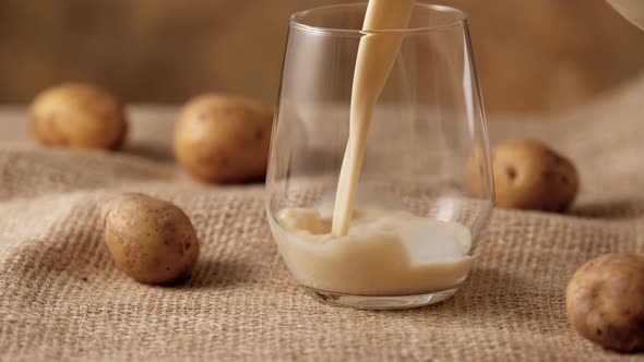 Potato Milk Alternative Non Dairy Drink in Glass
